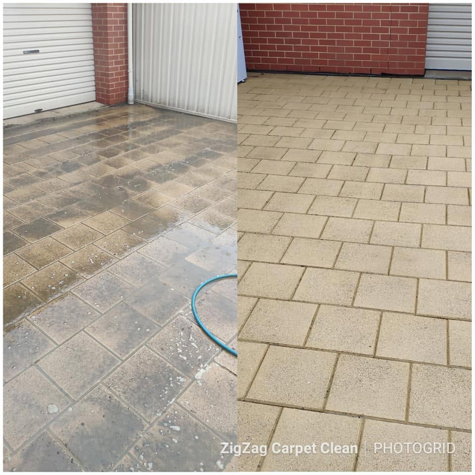 Pressure cleaning a driveway in Adelaide