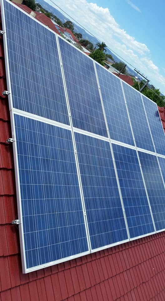 Solar panels on an Adelaide roof being cleaned