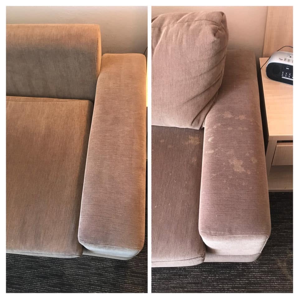 Clean sofa upholstery after a Zig Zag Carpet Cleaning job